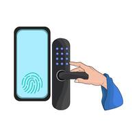 Advanced Smart Door Lock Design vector