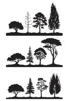 Group of trees silhouette Tree silhouette vector