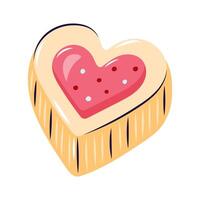 Heart shaped cookies. Valentine's day element for design on white background. Isolated illustration. vector