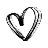 Hand drawn Heart Icon. Cute doodle love sign isolated on white background. Scribble heart shape drawn with marker vector