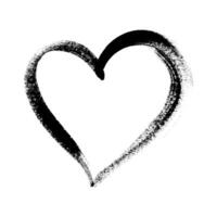 Grunge Heart. Cute doodle love sign isolated on white background. Scribble heart shapes drawn with markers and chalk vector
