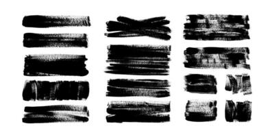 Abstract Hand Drawn Grunge Ink Brush Strokes and Lines. Creative brush lines with rough edges. Abstract freehand doodle line borders. Highlight splashes vector