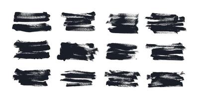 Collection of Hand Drawn Grunge Brush Strokes and Lines. Creative brush lines with rough edges. Abstract freehand doodle line borders. Highlight splashes vector