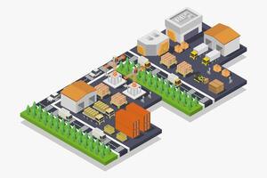 Warehouse isometric illustrated and colored vector