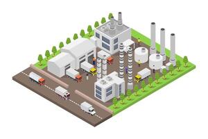 Isometric Factory Building vector
