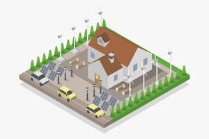 Ecology home isometric vector