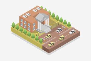 Isometric library building vector