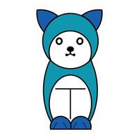 Cute cat setting pose. flat pets pose. vector