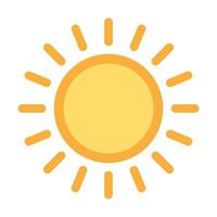 Sun flat icon . Summer pictogram. Sunlight symbol. for website design, web button, mobile app illustration vector
