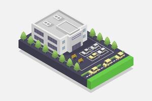 Isometric supermarket on white vector