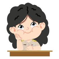 woman in uniform Thinker with happy vector