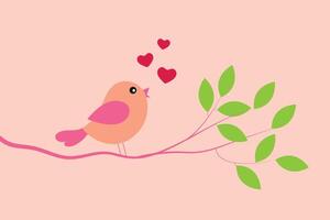 Cute bird. Card for Valentine day vector
