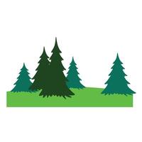 pine forest scene icon vector