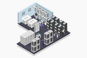 Server room isometric illustrated vector