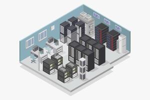 Illustrated Isometric Database Storage vector