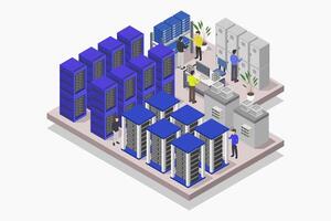 Database Center Isometric Illustrated vector