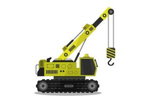 Crawler crane yellow vector