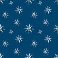 Snow pattern, night sky with falling snowflakes, winter dark background with white snowflake shapes. vector