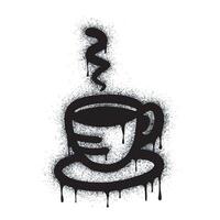 Spray Painted Graffiti Coffee cup icon Word Sprayed isolated with a white background. graffiti Coffee icon with over spray in black over white. vector