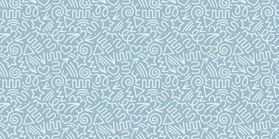 Line doodle seamless pattern. Creative abstract art background collection for children or festive celebration design. Simple childish scribble wallpaper print texture bundle. vector