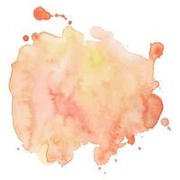 Orange Watercolor Splatter with Ink Drops Isolated on White Background vector