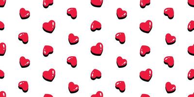 heart seamless pattern valentine shadow tile background gift wrapping paper repeat wallpaper cartoon doodle red illustration design isolated vector