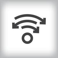Unique simple linear wifi arrows sign logo design. Technology and application template in geometric style. vector
