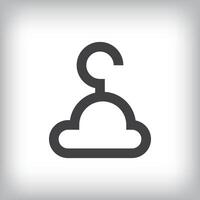 Unique simple cloud with hanger sign logo design. Technology and data template geometric style. vector