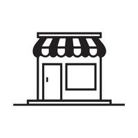 Minimalist Storefront Icon with Awning vector