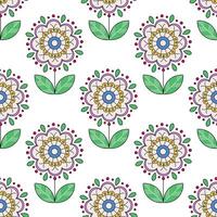 Seamless floral pattern with abstract plant in Slavic folk style vector