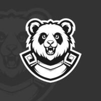 Panda with armor, illustration mascot esport vector