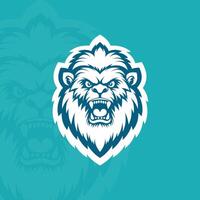 Yeti head mascot esport logo vector