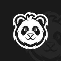 Panda face, illustration mascot design esport vector
