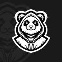 Panda with hoodie, mascot esport logo vector