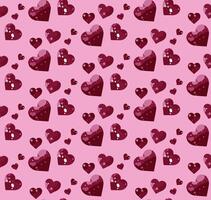 Seamless pattern of pink hearts arranged on a soft light pink background. Vibrant, romantic effect. Elegance and clarity. Suitable for textile applications, fabric for clothing, curtains, or bedding vector