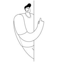Man pointing his finger at something important. vector