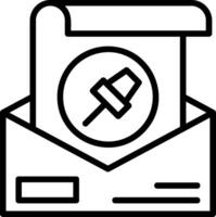 Pin Line Icon vector