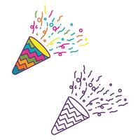 Party confetti popper exploding birthday. stock illustration vector