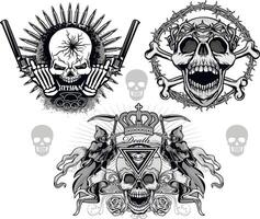 set, sign with skull vector
