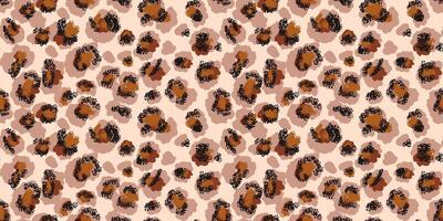 Brown leopard-inspired pattern with abstract spots on a light beige background. Bold, modern design animal print perfect for fashion, textiles, digital art, and artistic creative branding projects. vector