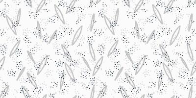 Abstract seamless pattern with hand-drawn elongated shapes and scattered dots. Light grey background print. Design for textiles, digital art, and modern design projects. vector