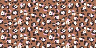 Bold leopard-inspired seamless pattern with animal spots on a brown background. Perfect for fashion, textiles, wallpapers, and graphic design projects with a stylish trendy print vibe. vector