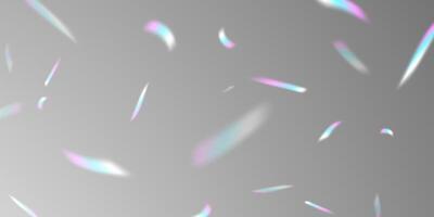 Light effect and zigzag ribbon falling from above on a beam of light, tinsel vector
