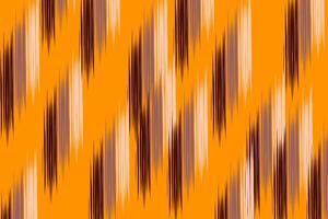 Orange Stripe Ikat Seamless Pattern Design for Fabric. vector