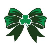 Green Bow with Shamrock St. Patrick's Day Illustration vector