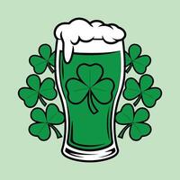 Green Beer with Shamrocks Illustration vector