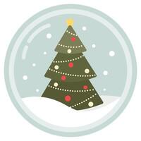 Flat icon of christmas snow globe isolated on white background. vector