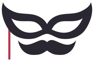 Carnival theatrical mask flat icon isolated on white background. vector