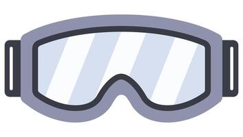 Snowboarding goggles flat icon isolated on white background. vector