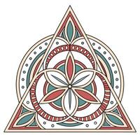 mandala combining triangles and circles vector